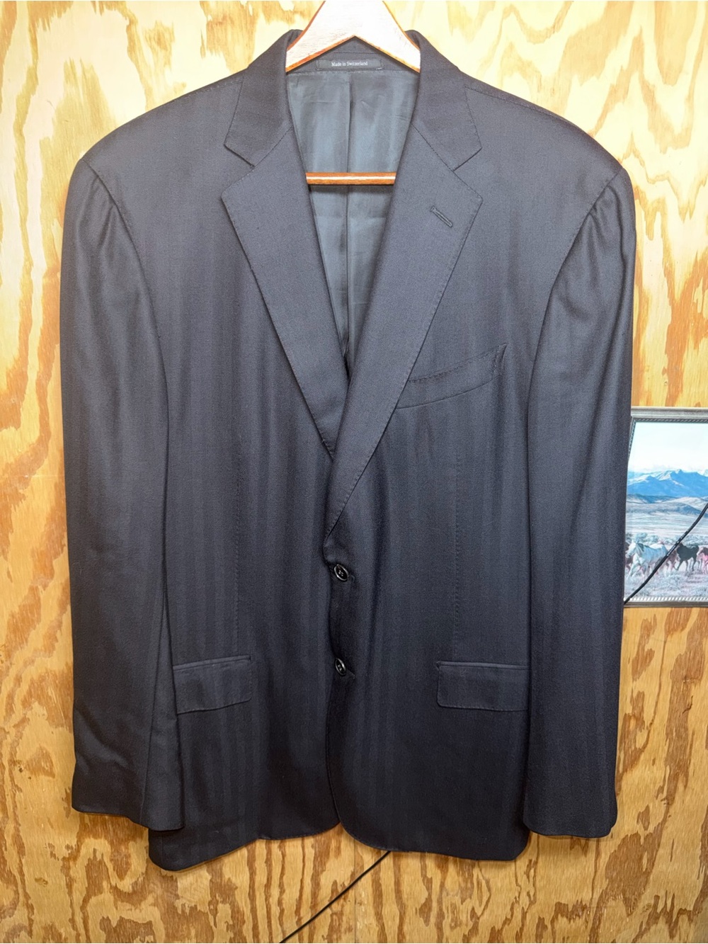 Ermenegildo Zegna 15 Milmil 15 Wool Blazer Sport Coat Black 2 Button Jacket 44L